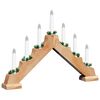 vidaXL Weihnachtskerzenbrücke mit 7 LEDs 3 pcs Braun 39,5 x 5 x 29 cm