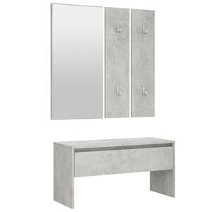 vidaXL Garderoben-Set Betongrau Holzwerkstoff