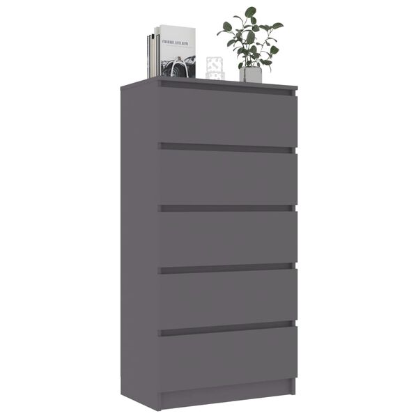 vidaXL Sideboard mit Schubladen Grau 60x35x121 cm Holzwerkstoff