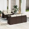 vidaXL Sofa Set mit Kissen 6 pcs Braun und Creme Poly-Rattan