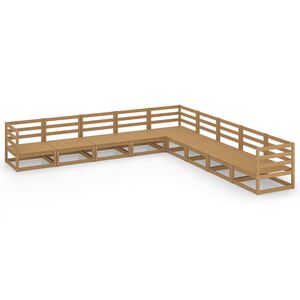 vidaXL 9-tlg. Garten-Lounge-Set Honigbraun Massivholz Kiefer