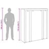 vidaXL Stoffschrank mit F&auml;chern und Stangen 45&times;150&times;176 cm Braun