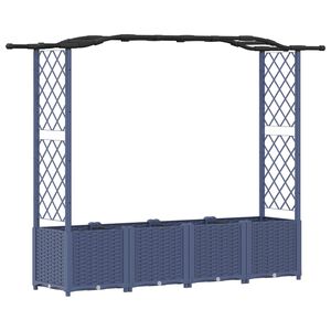vidaXL Hochbeet mit Rankgitter und Dach Grau 204 x 40 x 138 cm PP