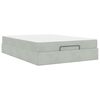 vidaXL Bettgestell mit Matratze mit Matratze 2 pcs Hellgrau Samt
