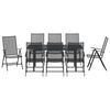 vidaXL Garten Essgruppe 9 pcs Anthrazit Pulverbeschichteter Stahl