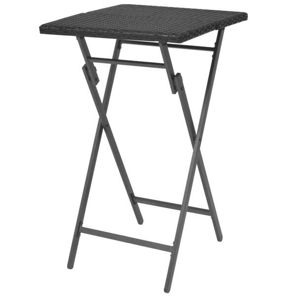 vidaXL 5-tlg. Garten-Essgruppe Klappbar Stahl Poly Rattan Schwarz