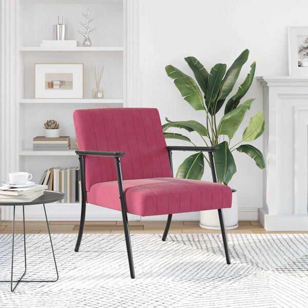 vidaXL Sessel Weinrot 59 x 75 x 78 cm Samt