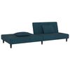 vidaXL Schlafsofa 2-Sitzer mit 2 Kissen Blau Samt
