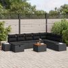 vidaXL Gartensofa-set mit Kissen 9 pcs Schwarz Poly-Rattan