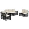 vidaXL Gartensofa-set 7 pcs Schwarz Poly-Rattan