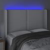 vidaXL LED Kopfteil Wei&szlig; 147x16x118/128 cm Kunstleder