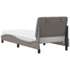 vidaXL Bett mit Matratze Taupe 90x200 cm Stoff