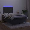 vidaXL Boxspringbett mit Matratze & LED Schwarz 120x200 cm Samt
