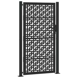 vidaXL Gartentor Schwarz 100x175 cm Stahl Kreuz-Design