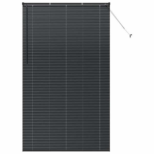 vidaXL Fensterjalousie mit Vorh&auml;ngen Schwarz Aluminium