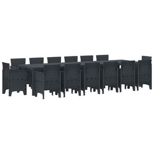 vidaXL Garten Essgruppe 15 stk. Anthrazit Polt Rattan
