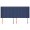 vidaXL Kopfteil mit Ohren Blau 203x16x118/128 cm Stoff