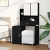 vidaXL Schminktisch mit Regal Schwarz Eichen-Optik 80 x 35 x 132 cm