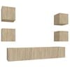 vidaXL 6-tlg. TV-Schrank-Set Sonoma-Eiche Holzwerkstoff