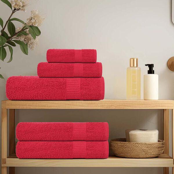 vidaXL Duscht&uuml;cher FROGN 4 Stk. Rot 70x140 cm 360 g/m&sup2;