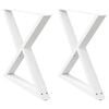 vidaXL Esstischbeine 2 St&uuml;ck Wei&szlig; 90x(72-73,3) cm Stahl