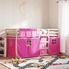 vidaXL Etagenbett mit Vorh&auml;ngen Rosa 90x200 cm Massivholz Kiefer