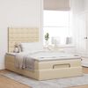 vidaXL Ottoman-Bett mit Matratze & LEDs Creme 120x200 cm Stoff