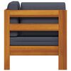 vidaXL Ecksofa mit Dunkelgrauen Kissen Massivholz Akazie