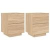 vidaXL Nachttische mit LED-Leuchten 2 Stk. Sonoma Eiche Holzwerkstoff