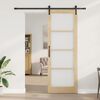 vidaXL Schiebet&uuml;r ORKDAL Nat&uuml;rlich und Schwarz 83 x 232 cm