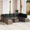 vidaXL Gartensofa-set mit Kissen 10 pcs Grau Poly-Rattan