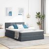 vidaXL Bett mit Stauraum und LED Dunkelgrau 140 x 190 cm Samt