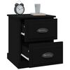 vidaXL Nachttische 2 Stk. Schwarz 39x39x47,5 cm Holzwerkstoff
