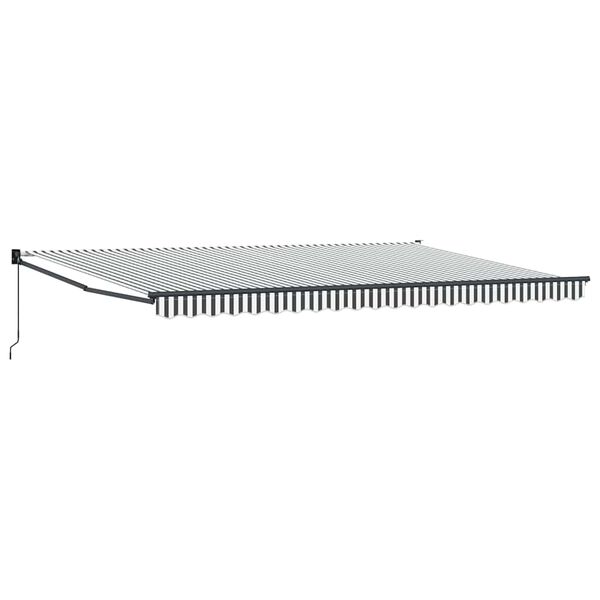 vidaXL Markise Einziehbar Anthrazit und Wei&szlig; 5x3 m Stoff und Aluminium