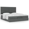 vidaXL Ottoman-Bett mit Matratze Dunkelgrau 180x200 cm Stoff