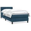 vidaXL Boxspringbett mit Matratze Dunkelblau 90x210 cm Samt