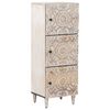 vidaXL Hochschrank Wei&szlig; 40 x 33,5 x 110 cm Massivholz Mango