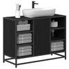 vidaXL Badezimmerschrank mit T&uuml;r Schwarz Eichen-Optik 80 x 33 x 60 cm