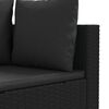 vidaXL 7-tlg. Garten-Sofagarnitur mit Kissen Schwarz Poly Rattan