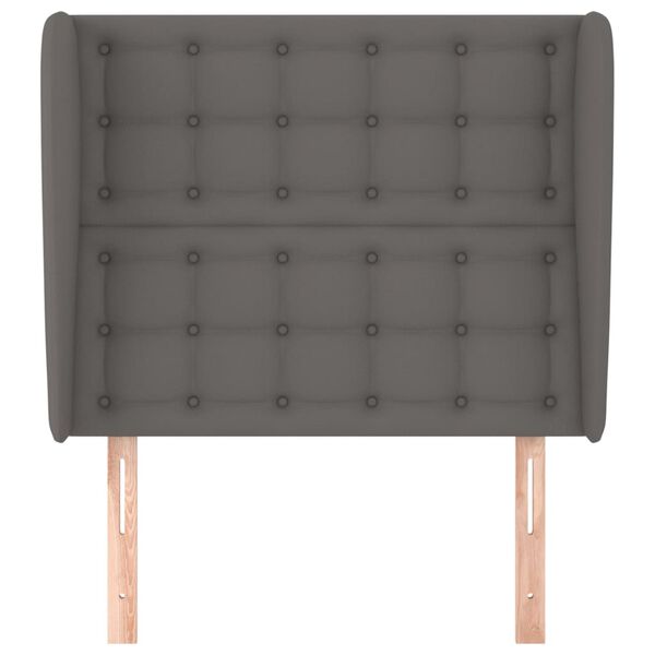 vidaXL Kopfteil mit Ohren Grau 93x23x118/128 cm Kunstleder