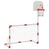 vidaXL Fußball- und Basketball-Set für Kinder mit Bällen 98x50x70 cm