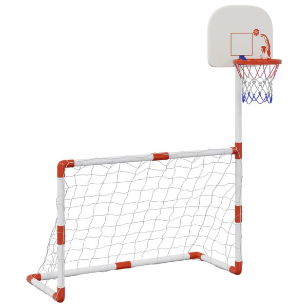 vidaXL Fußball- und Basketball-Set für Kinder mit Bällen 98x50x70 cm