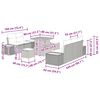 vidaXL Garten-Sofa-Set mit Kissen mit Speicher 8 pcs Schwarz und Creme