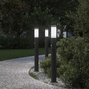 vidaXL Pollerleuchten mit Sensor 3er 80 cm Edelstahl IP44