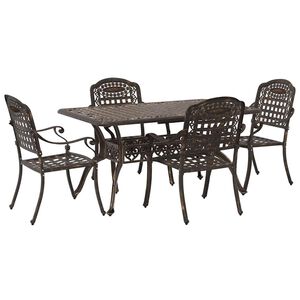 vidaXL Garten Essgruppe 7 pcs Wei&szlig; Aluminium