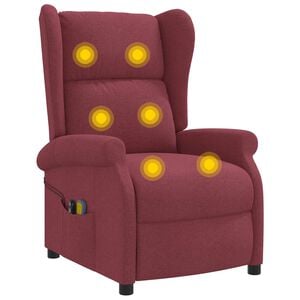 vidaXL Wing Back elektrischer Massagesessel Weinrot Stoff