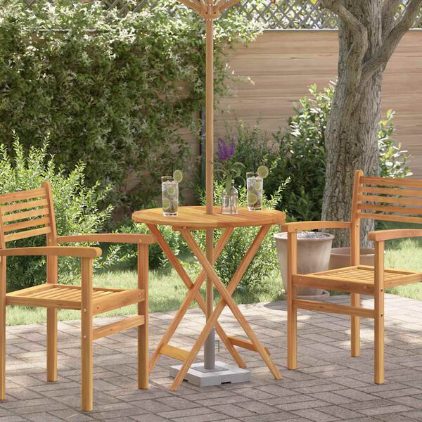 vidaXL Klappbarer Gartentisch &Oslash;60x75 cm Massivholz Eukalyptus