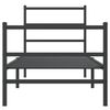 vidaXL Bettgestell mit Kopf- und Fu&szlig;teil Metall&nbsp;Schwarz 75x190 cm