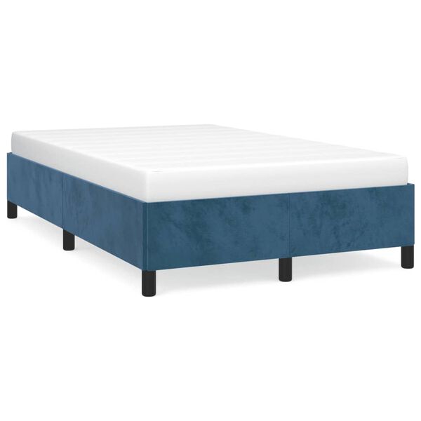 vidaXL Bettgestell ohne Matratze Dunkelblau 120x190 cm Samt