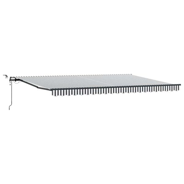 vidaXL Markise Automatisch mit LEDs Anthrazit & Wei&szlig; 500x300 cm